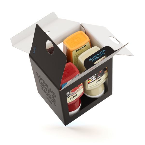 Personaliseerbare Gift Box Red Devils: stuur ons je foto en krijg jouw gezicht op de Red Devils saus, door Brussels Ketjep!